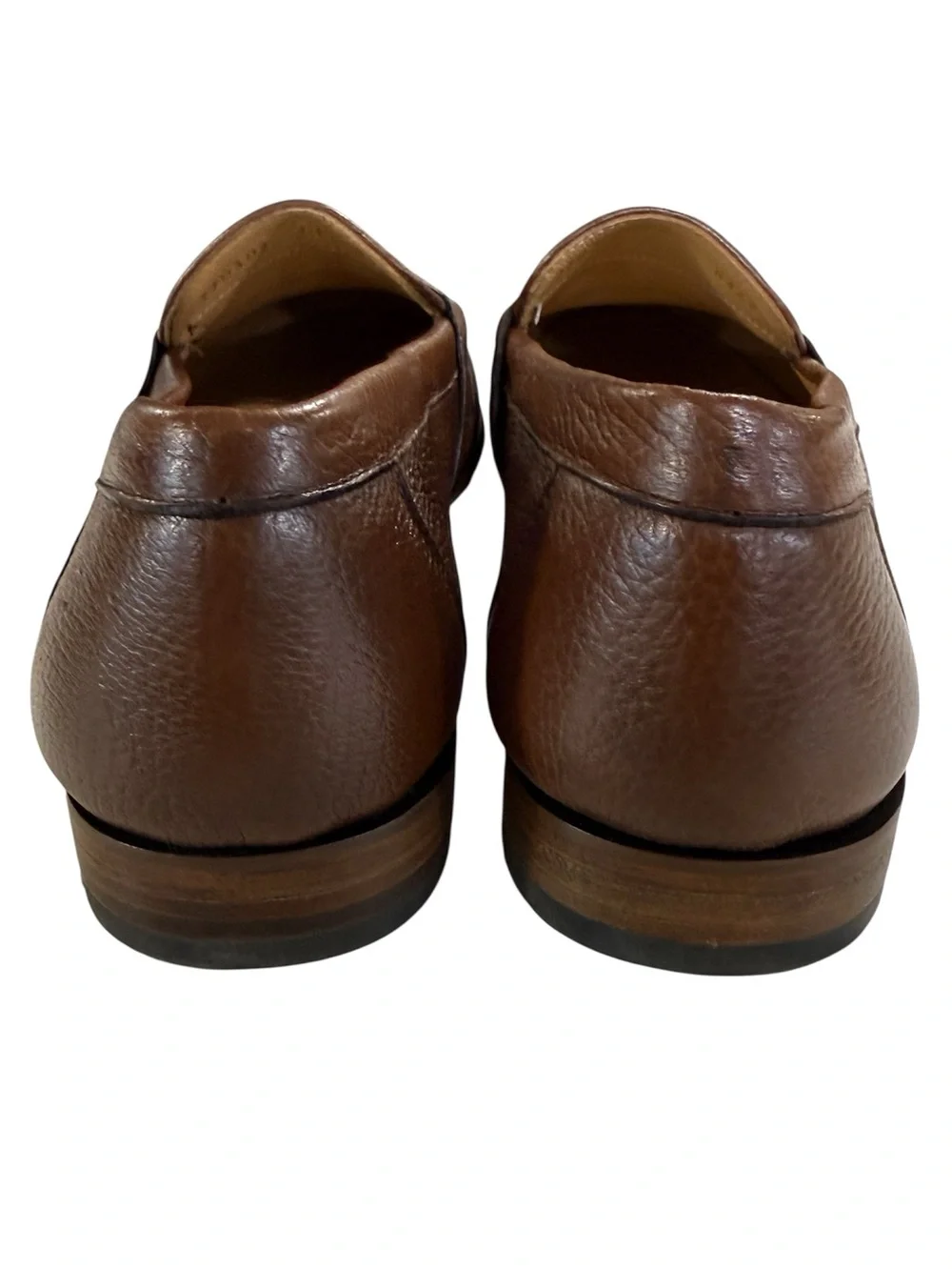 Alan Payne Deerskin Penny Loafer in Brown Pebbled Leather